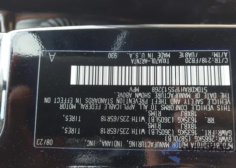2023 Toyota Highlander Le from USA, damaged, VIN 5TDKDRAH1PS513268